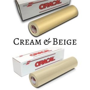 2 Pack 12"x 1 Yard Oracal 651 CREAM & BEIGE Cricut Hobby Craft Vinyl Decal